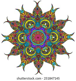 Ornament beautiful  card with mandala. Geometric circle element made in vector. Perfect  cards for any other kind of design, birthday and other holiday, kaleidoscope,  medallion, yoga, india, arabic