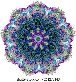 Ornament beautiful card with mandala. Geometric circle element made in vector. Perfect cards for any other kind of design, birthday and other holiday, kaleidoscope,  Watercolor, yoga, india, arabic