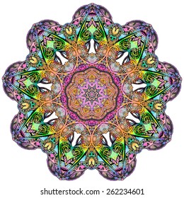 Ornament beautiful card with mandala. Geometric circle element made in vector. Perfect cards for any other kind of design, birthday and other holiday, kaleidoscope,  Watercolor, yoga, india, arabic