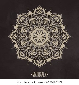Ornament beautiful  card with mandala. Geometric circle element made in vector. Perfect  cards for any other kind of design, birthday and other holiday, kaleidoscope,  medallion, yoga, india, arabic