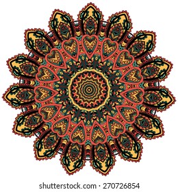 Ornament beautiful  card with mandala. Geometric circle element made in vector. Perfect  cards for any other kind of design, birthday and other holiday, kaleidoscope,  medallion, yoga, india, arabic