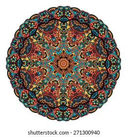 Ornament beautiful  card with mandala. Geometric circle element made in vector. Perfect  cards for any other kind of design, birthday and other holiday, kaleidoscope,  medallion, yoga, india, arabic