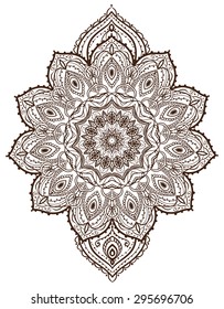 Ornament beautiful  card with mandala. Geometric circle element made in vector. Perfect  cards for any other kind of design, birthday and other holiday, kaleidoscope,  medallion, yoga, india, arabic