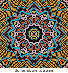 Ornament beautiful card with mandala. Geometric circle element 