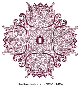 Ornament beautiful  card with mandala. Geometric circle element made in vector. Perfect  cards for any other kind of design, birthday and other holiday, kaleidoscope,  medallion, yoga, india, arabic
