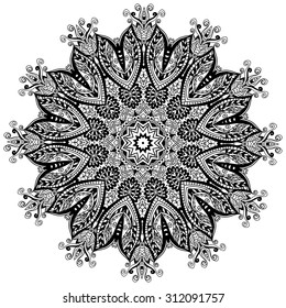 Ornament beautiful  card with mandala. Geometric circle element made in vector. Perfect  cards for any other kind of design, birthday and other holiday, kaleidoscope,  medallion, yoga, india, arabic