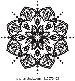 Ornament beautiful  card with mandala. Geometric circle element made in vector. Perfect  cards for any other kind of design, birthday and other holiday, kaleidoscope,  medallion, yoga, india, arabic
