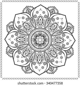Ornament beautiful card with mandala. Geometric circle element made in vector. Perfect  cards for any other kind of design, birthday and other holiday, kaleidoscope,  medallion, yoga, india, arabic