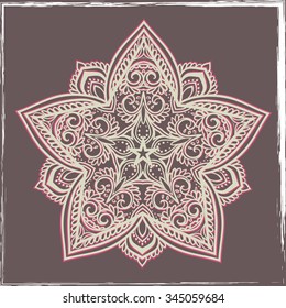 Ornament beautiful card with mandala. Geometric circle element made in vector. Perfect  cards for any other kind of design, birthday and other holiday, kaleidoscope,  medallion, yoga, india, arabic