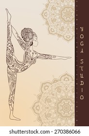 Ornament beautiful card with Vector yoga. 