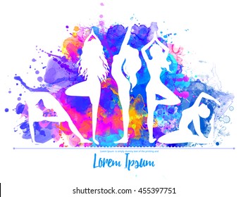 Ornament beautiful card with Vector yoga. Geometric element hand drawn. Balance karma medallion yoga india arabic harmony physical exercise for banners, business cards clothing logo