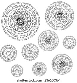 Ornament beautiful pattern with mandala. Geometric circle element made in vector. Perfect cards for any other kind of design, websites, birthday and other holiday. Medallion, yoga, india, arabic