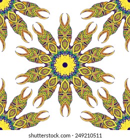 Ornament beautiful pattern with mandala. Geometric circle element made in vector. Perfect cards for any other kind of design, websites, birthday and other holiday. Kaleidoscope,yoga, india, arabic