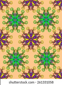 Ornament beautiful pattern with mandala. Geometric circle element made in vector. Perfect cards for any other kind of design, websites, birthday and other holiday. Kaleidoscope,yoga, india, arabic