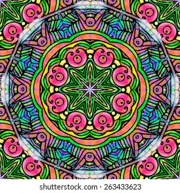 Ornament beautiful pattern with mandala. Geometric circle element made in vector. Perfect cards for any other kind of design, websites, birthday and other holiday. Kaleidoscope,yoga, india, arabic