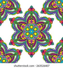Ornament beautiful pattern with mandala. Geometric circle element made in vector. Perfect cards for any other kind of design, websites, birthday and other holiday. Kaleidoscope,yoga, india, arabic