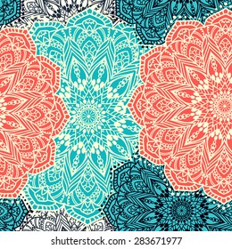 Ornament beautiful pattern with mandala. Geometric circle element made in vector. Perfect cards for any other kind of design, websites, birthday and other holiday. Kaleidoscope,yoga, india, arabic