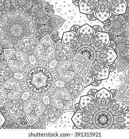 Ornament beautiful pattern with mandala. Geometric circle element made in vector. Illustration for design pattern textiles Hand drawn map mandalas Perfect cards. Kaleidoscope,yoga, india, arabic