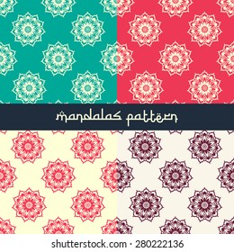 Ornament beautiful pattern with mandala set. Geometric circle element made in vector. Perfect cards for any other kind of design, websites, birthday and other holiday. Kaleidoscope,yoga, india, arabic