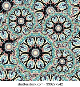 Ornament beautiful seamless pattern with mandala. vector illustration