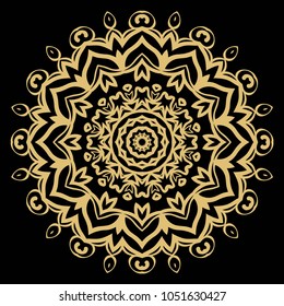Ornament beautiful square card with mandala. Vector illustration. For design, print, decor