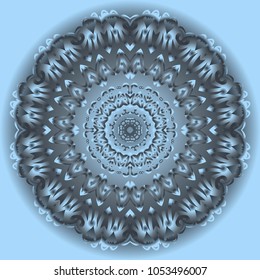 Ornament beautiful square card with mandala. Vector illustration. For design, print, decor