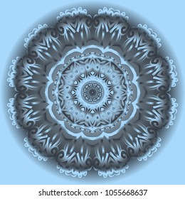 Ornament beautiful square card with mandala. Vector illustration. For design, print, decor