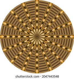 
Ornament of beige and brown tones with triangles in a circle