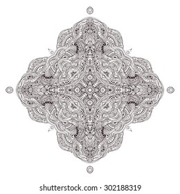 Ornament big elements card with mandala. Geometric circle element made in vector. Perfect  cards for any other kind of design, coloring book, kaleidoscope,  medallion, yoga, india, arabic