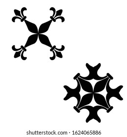 ornament black vector.  floral element for design.