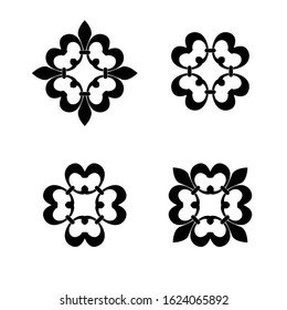 ornament black vector.  floral element for design.