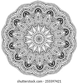 Ornament Black White Card Mandala Geometric Stock Vector (Royalty Free ...