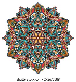 Ornament black white card with mandala. Geometric circle element made in vector. Perfect  cards for any other kind of design, birthday and other holiday, kaleidoscope,  medallion, yoga, india, arabic