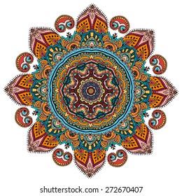 Ornament black white card with mandala. Geometric circle element made in vector. Perfect  cards for any other kind of design, birthday and other holiday, kaleidoscope,  medallion, yoga, india, arabic