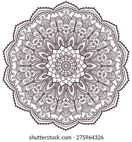 Ornament black white card with mandala. Geometric circle element made in vector. Perfect  cards for any other kind of design, birthday and other holiday, kaleidoscope,  medallion, yoga, india, arabic