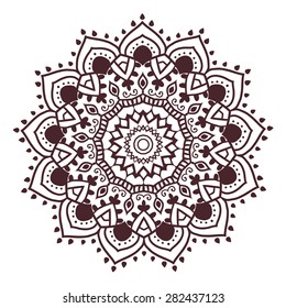 Ornament black white card with mandala. Geometric circle element made in vector. Perfect  cards for any other kind of design, birthday and other holiday, kaleidoscope,  medallion, yoga, india, arabic