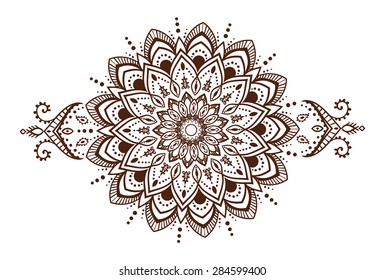 Ornament black white card with mandala. Geometric circle element made in vector. Perfect  cards for any other kind of design, birthday and other holiday, kaleidoscope,  medallion, yoga, india, arabic