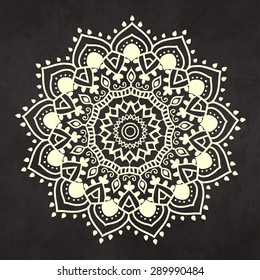 Ornament black white card with mandala. Geometric circle element made in vector. Perfect  cards for any other kind of design, birthday and other holiday, kaleidoscope,  medallion, yoga, india, arabic