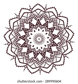 Ornament black white card with mandala. Geometric circle element made in vector. Perfect  cards for any other kind of design, birthday and other holiday, kaleidoscope,  medallion, yoga, india, arabic
