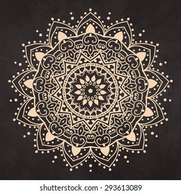 Ornament black white card with mandala. Geometric circle element made in vector. Perfect  cards for any other kind of design, birthday and other holiday, kaleidoscope,  medallion, yoga, india, arabic