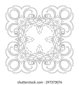 Ornament black white card with mandala. Geometric circle element made in vector. Perfect  cards for any other kind of design, birthday and other holiday, kaleidoscope,  medallion, yoga, india, arabic