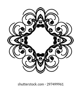 Ornament black white card with mandala. Geometric circle element made in vector. Perfect  cards for any other kind of design, birthday and other holiday, kaleidoscope,  medallion, yoga, india, arabic