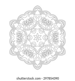 Ornament black white card with mandala. Geometric circle element made in vector. Perfect  cards for any other kind of design, birthday and other holiday, kaleidoscope,  medallion, yoga, india, arabic