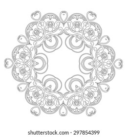 Ornament black white card with mandala. Geometric circle element made in vector. Perfect  cards for any other kind of design, birthday and other holiday, kaleidoscope,  medallion, yoga, india, arabic