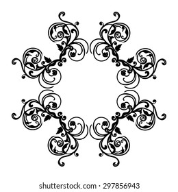 Ornament black white card with mandala. Geometric circle element made in vector. Perfect  cards for any other kind of design, birthday and other holiday, kaleidoscope,  medallion, yoga, india, arabic