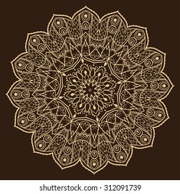 Ornament black white card with mandala. Geometric circle element made in vector. Perfect  cards for any other kind of design, birthday and other holiday, kaleidoscope,  medallion, yoga, india, arabic