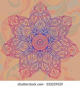 Ornament black white card with mandala. Geometric circle element made in vector. Perfect  cards for any other kind of design, birthday and other holiday, kaleidoscope,  medallion, yoga, india, arabic