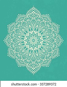 Tarjeta blanca ornamental con mandala. Elemento de círculo geométrico hecho en vector. Tarjetas perfectas para cualquier otro tipo de diseño, cumpleaños y otras vacaciones, caleidoscopio, medallón, yoga, india, árabe