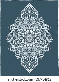 Ornament black white card with mandala. Geometric circle element made in vector. Perfect  cards for any other kind of design, birthday and other holiday, kaleidoscope,  medallion, yoga, india, arabic