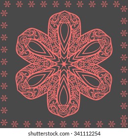 Ornament black white card with mandala. Geometric circle element made in vector. Perfect  cards for any other kind of design, birthday and other holiday, kaleidoscope,  medallion, yoga, india, arabic